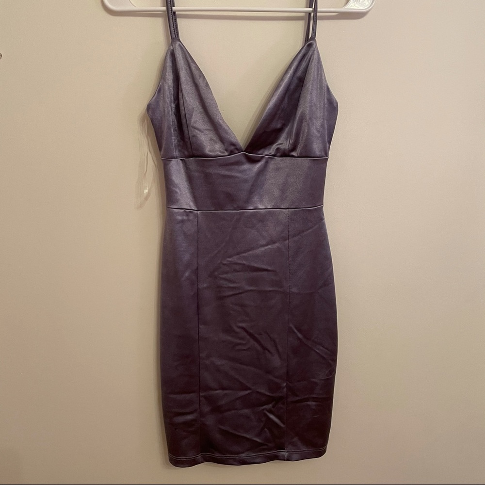 windsor satin purple formal dress
